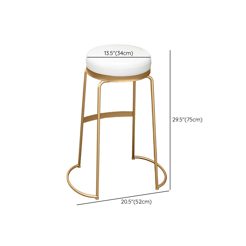 Glam Round Bar Stools Gold Metal Dining Stools with Footrest Clearhalo 'Bar Furniture' 'Bar Stools' 'bar_stools' 'furn' 'furn_bar_stools' 'Furniture' 'Kitchen & Dining Furniture' 6471900