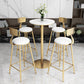 Contemporary Dining Stools Glam Metal Bar Stools with Footrest