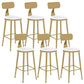 Contemporary Dining Stools Glam Metal Bar Stools with Footrest