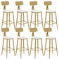 Contemporary Dining Stools Glam Metal Bar Stools with Footrest