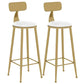 Contemporary Dining Stools Glam Metal Bar Stools with Footrest