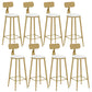 Contemporary Dining Stools Glam Metal Bar Stools with Footrest