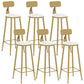 Contemporary Dining Stools Glam Metal Bar Stools with Footrest