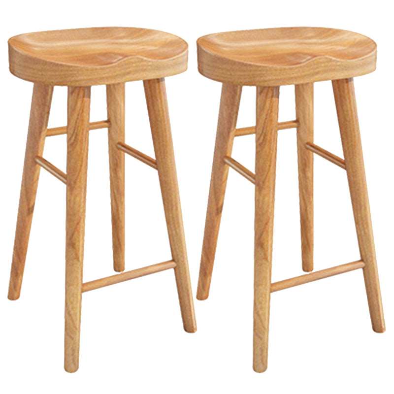 Solid Wood Dining Stool Contemporary Bar Stools with Footrest 2 Piece Set Four Legs Clearhalo 'Bar Furniture' 'Bar Stools' 'bar_stools' 'furn' 'furn_bar_stools' 'Furniture' 'Kitchen & Dining Furniture' 6471955