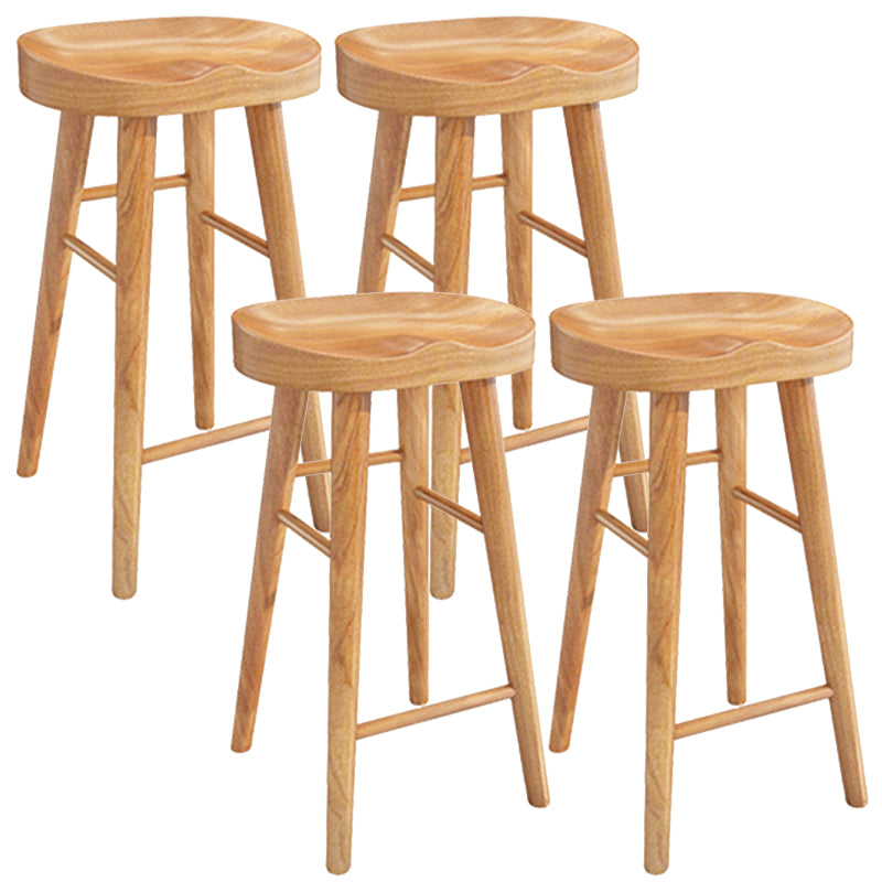 Solid Wood Dining Stool Contemporary Bar Stools with Footrest 4 Piece Set Four Legs Clearhalo 'Bar Furniture' 'Bar Stools' 'bar_stools' 'furn' 'furn_bar_stools' 'Furniture' 'Kitchen & Dining Furniture' 6471957
