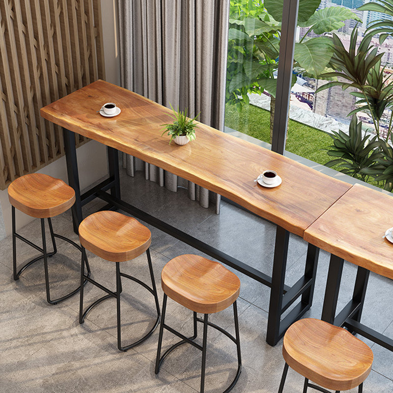 Solid Wood Dining Stool Contemporary Bar Stools with Footrest Clearhalo 'Bar Furniture' 'Bar Stools' 'bar_stools' 'furn' 'furn_bar_stools' 'Furniture' 'Kitchen & Dining Furniture' 6471958
