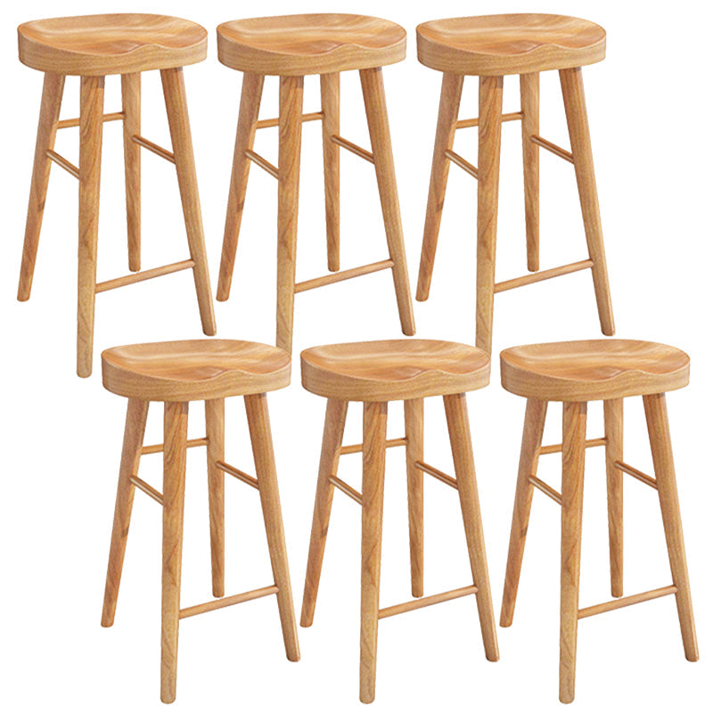 Solid Wood Dining Stool Contemporary Bar Stools with Footrest 6 Piece Set Four Legs Clearhalo 'Bar Furniture' 'Bar Stools' 'bar_stools' 'furn' 'furn_bar_stools' 'Furniture' 'Kitchen & Dining Furniture' 6471959