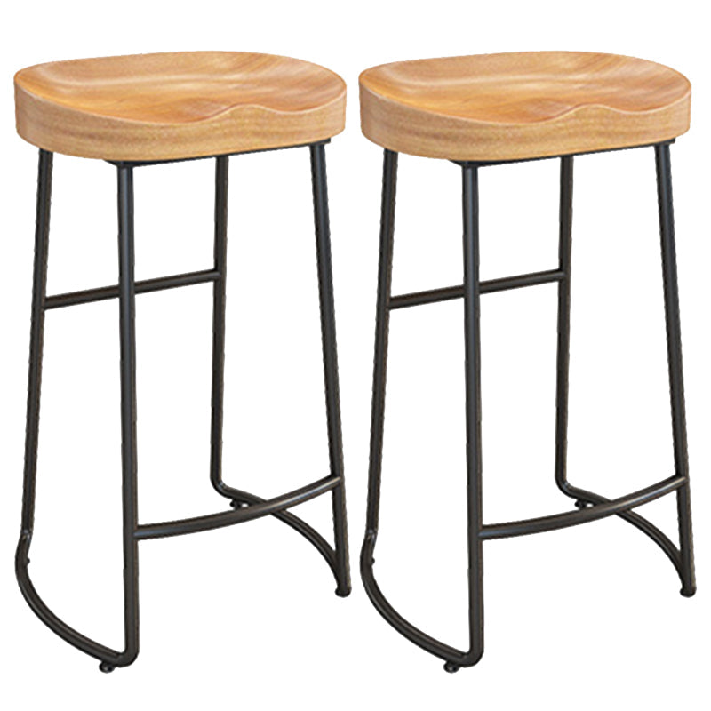 Solid Wood Dining Stool Contemporary Bar Stools with Footrest 2 Piece Set Sled Clearhalo 'Bar Furniture' 'Bar Stools' 'bar_stools' 'furn' 'furn_bar_stools' 'Furniture' 'Kitchen & Dining Furniture' 6471962