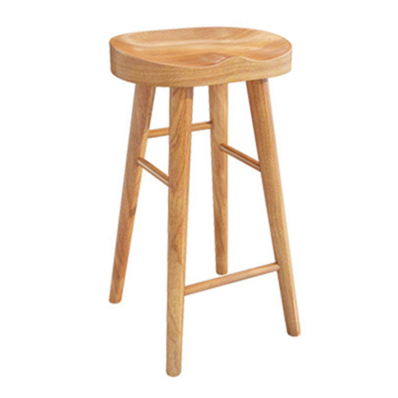 Solid Wood Dining Stool Contemporary Bar Stools with Footrest Clearhalo 'Bar Furniture' 'Bar Stools' 'bar_stools' 'furn' 'furn_bar_stools' 'Furniture' 'Kitchen & Dining Furniture' 6471963
