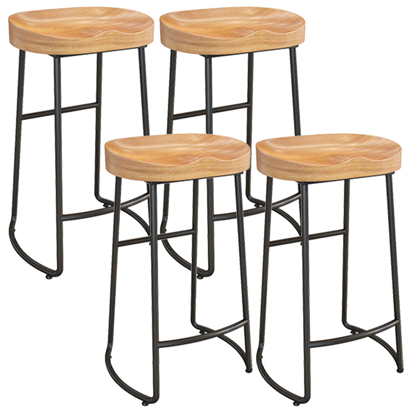 Solid Wood Dining Stool Contemporary Bar Stools with Footrest 4 Piece Set Sled Clearhalo 'Bar Furniture' 'Bar Stools' 'bar_stools' 'furn' 'furn_bar_stools' 'Furniture' 'Kitchen & Dining Furniture' 6471964