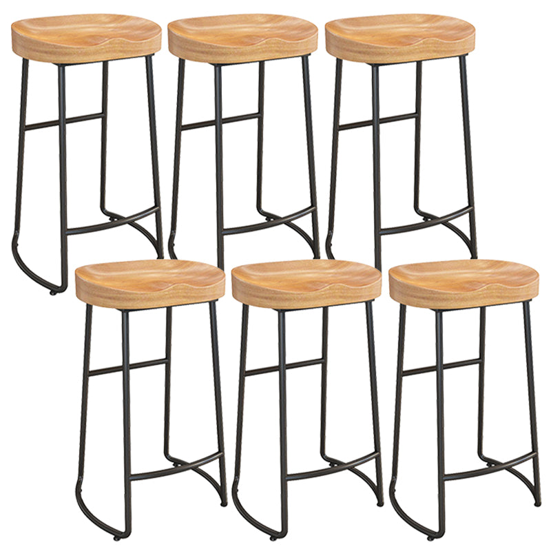 Solid Wood Dining Stool Contemporary Bar Stools with Footrest 6 Piece Set Sled Clearhalo 'Bar Furniture' 'Bar Stools' 'bar_stools' 'furn' 'furn_bar_stools' 'Furniture' 'Kitchen & Dining Furniture' 6471966