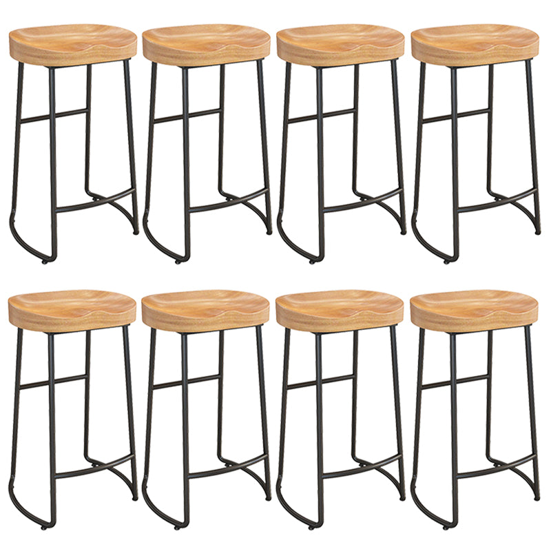 Solid Wood Dining Stool Contemporary Bar Stools with Footrest 8 Piece Set Sled Clearhalo 'Bar Furniture' 'Bar Stools' 'bar_stools' 'furn' 'furn_bar_stools' 'Furniture' 'Kitchen & Dining Furniture' 6471968