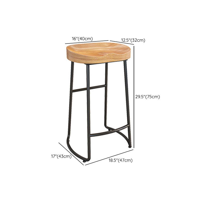 Solid Wood Dining Stool Contemporary Bar Stools with Footrest Clearhalo 'Bar Furniture' 'Bar Stools' 'bar_stools' 'furn' 'furn_bar_stools' 'Furniture' 'Kitchen & Dining Furniture' 6471980