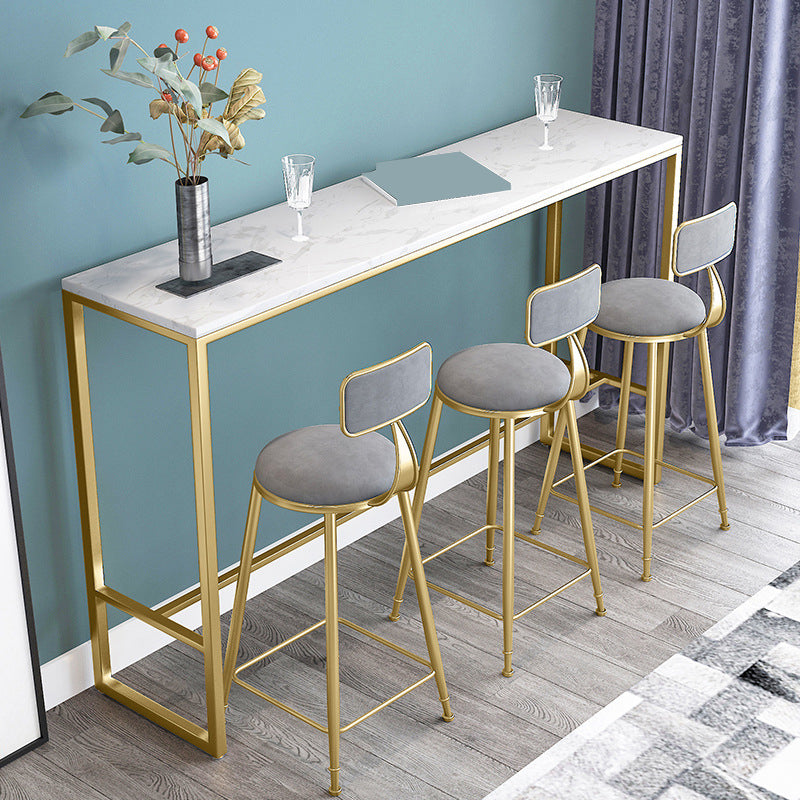 Glam Round Bar Stools Armless Backrest Dining Stools with Cushion Clearhalo 'Bar Furniture' 'Bar Stools' 'bar_stools' 'furn' 'furn_bar_stools' 'Furniture' 'Kitchen & Dining Furniture' 6471981