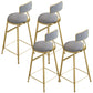 Glam Round Bar Stools Armless Backrest Dining Stools with Cushion Gray 4 Piece Set Clearhalo 'Bar Furniture' 'Bar Stools' 'bar_stools' 'furn' 'furn_bar_stools' 'Furniture' 'Kitchen & Dining Furniture' 6471984