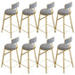 Glam Round Bar Stools Armless Backrest Dining Stools with Cushion Gray 8 Piece Set Clearhalo 'Bar Furniture' 'Bar Stools' 'bar_stools' 'furn' 'furn_bar_stools' 'Furniture' 'Kitchen & Dining Furniture' 6471987