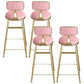 Glam Round Bar Stools Armless Backrest Dining Stools with Cushion Pink 4 Piece Set Clearhalo 'Bar Furniture' 'Bar Stools' 'bar_stools' 'furn' 'furn_bar_stools' 'Furniture' 'Kitchen & Dining Furniture' 6471991
