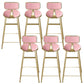 Glam Round Bar Stools Armless Backrest Dining Stools with Cushion Pink 6 Piece Set Clearhalo 'Bar Furniture' 'Bar Stools' 'bar_stools' 'furn' 'furn_bar_stools' 'Furniture' 'Kitchen & Dining Furniture' 6471994