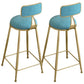 Glam Round Bar Stools Armless Backrest Dining Stools with Cushion Blue 2 Piece Set Clearhalo 'Bar Furniture' 'Bar Stools' 'bar_stools' 'furn' 'furn_bar_stools' 'Furniture' 'Kitchen & Dining Furniture' 6471998