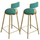 Glam Round Bar Stools Armless Backrest Dining Stools with Cushion Green 2 Piece Set Clearhalo 'Bar Furniture' 'Bar Stools' 'bar_stools' 'furn' 'furn_bar_stools' 'Furniture' 'Kitchen & Dining Furniture' 6472002