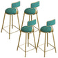 Glam Round Bar Stools Armless Backrest Dining Stools with Cushion Green 4 Piece Set Clearhalo 'Bar Furniture' 'Bar Stools' 'bar_stools' 'furn' 'furn_bar_stools' 'Furniture' 'Kitchen & Dining Furniture' 6472003