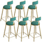 Glam Round Bar Stools Armless Backrest Dining Stools with Cushion Green 6 Piece Set Clearhalo 'Bar Furniture' 'Bar Stools' 'bar_stools' 'furn' 'furn_bar_stools' 'Furniture' 'Kitchen & Dining Furniture' 6472004