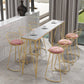 Glam Backrest Dining Stools Round Armless Bar Stools with Cushion