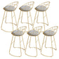 Glam Backrest Dining Stools Round Armless Bar Stools with Cushion