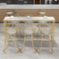 Glam Backrest Dining Stools Round Armless Bar Stools with Cushion