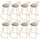 Glam Backrest Dining Stools Round Armless Bar Stools with Cushion