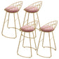 Glam Backrest Dining Stools Round Armless Bar Stools with Cushion