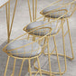 Glam Backrest Dining Stools Round Armless Bar Stools with Cushion