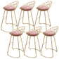 Glam Backrest Dining Stools Round Armless Bar Stools with Cushion