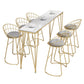 Glam Backrest Dining Stools Round Armless Bar Stools with Cushion