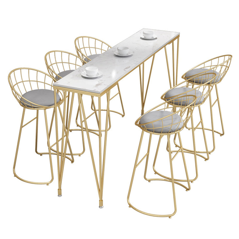 Glam Backrest Dining Stools Round Armless Bar Stools with Cushion