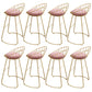 Glam Backrest Dining Stools Round Armless Bar Stools with Cushion