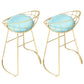 Glam Backrest Dining Stools Round Armless Bar Stools with Cushion