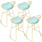 Glam Backrest Dining Stools Round Armless Bar Stools with Cushion