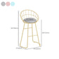 Glam Backrest Dining Stools Round Armless Bar Stools with Cushion