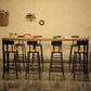 Industrial Backrest Bar Stools Metal Barstool with Metal Legs