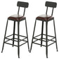 Industrial Backrest Bar Stools Metal Barstool with Metal Legs