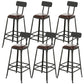 Industrial Backrest Bar Stools Metal Barstool with Metal Legs