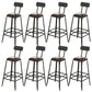 Industrial Backrest Bar Stools Metal Barstool with Metal Legs