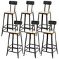 Industrial Backrest Bar Stools Metal Barstool with Metal Legs