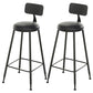 Industrial Backrest Bar Stools Metal Barstool with Metal Legs