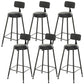 Industrial Backrest Bar Stools Metal Barstool with Metal Legs