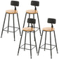 Industrial Backrest Bar Stools Metal Barstool with Metal Legs