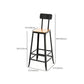Industrial Backrest Bar Stools Metal Barstool with Metal Legs