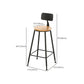 Industrial Backrest Bar Stools Metal Barstool with Metal Legs