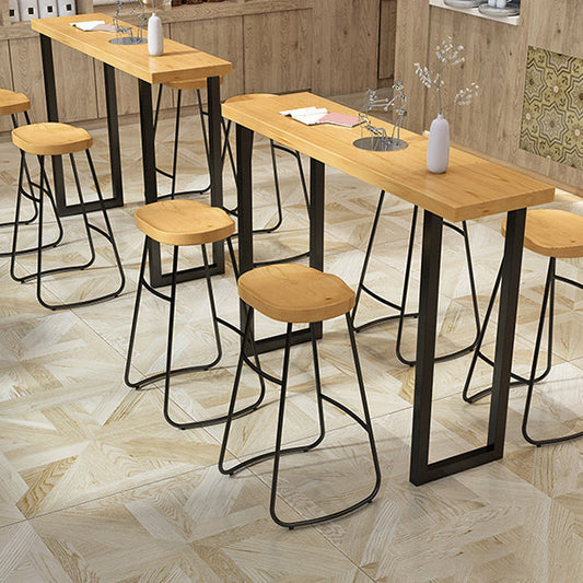 Contemporary Dining Stools Backless Bar Stools with Footrest